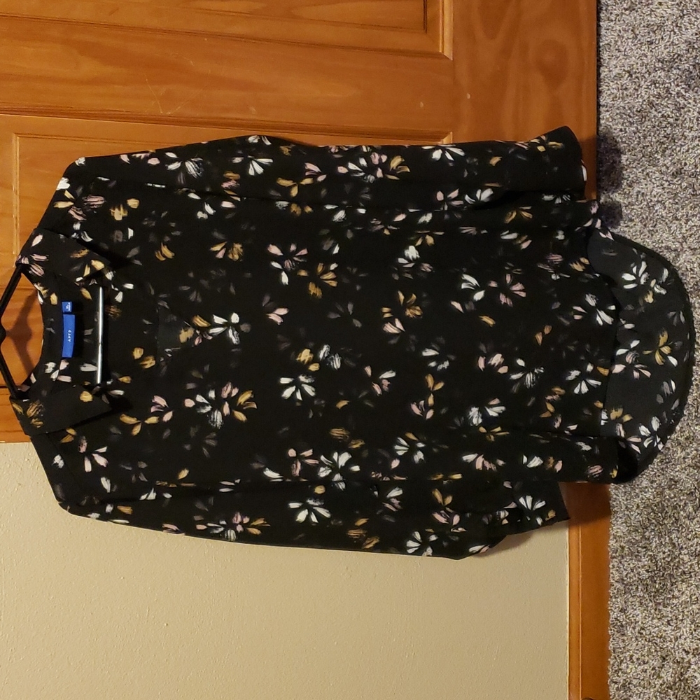 Black blouse with subtle print